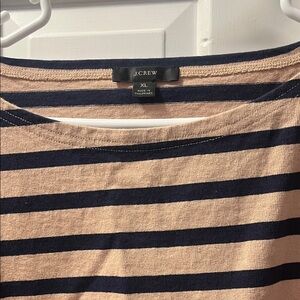 J. Crew Navy and Tan Striped Shirt